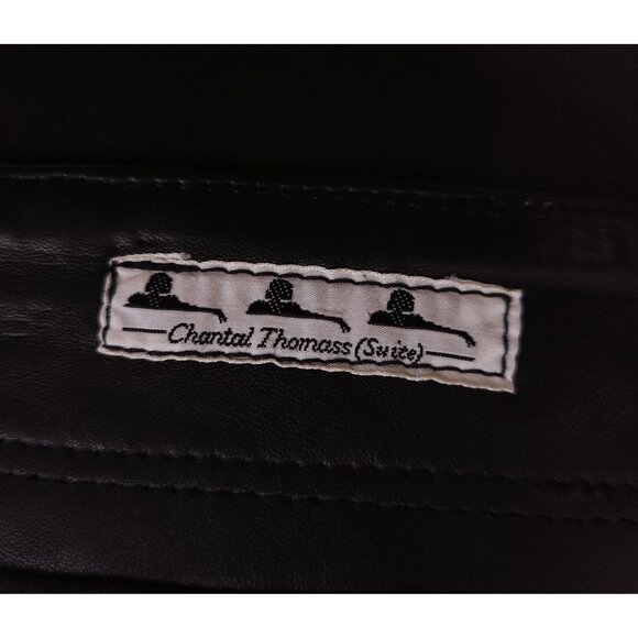 Vintage Chantal Thommas Lamb Leather Mini Skirt Size 36 US S Black - Picture 6 of 7
